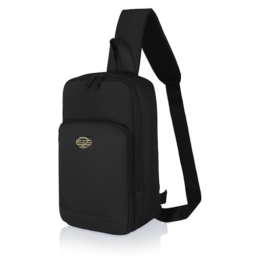 Hudson & James Small Sling Bag, Lightweight Crossbody Backpack for Men Women Kids, Shoulder Bag for Sports and Outdoor Walking Hiking Travel