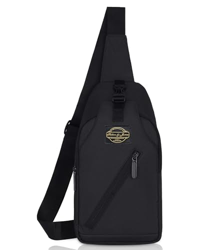 Hudson & James Small Sling Bag, Lightweight Crossbody Backpack for Men Women Kids, Shoulder Bag for Sports and Outdoor Walking Hiking Travel