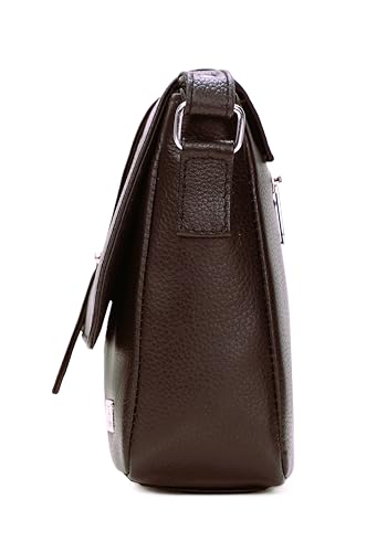 Hudson & James Designer Genuine Leather Women Ladies Travel Satchel Everyday Crossover Cross body Work Mobile Shoulder Handbag Bag