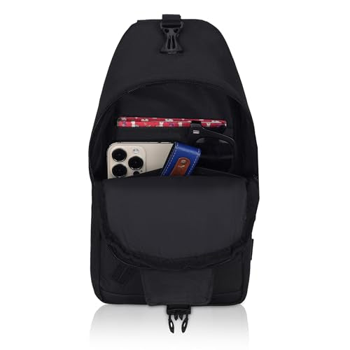 Hudson & James Small Sling Bag, Lightweight Crossbody Backpack for Men Women Kids, Shoulder Bag for Sports and Outdoor Walking Hiking Travel