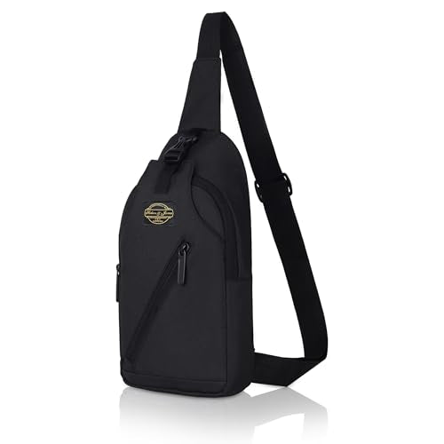 Hudson & James Small Sling Bag, Lightweight Crossbody Backpack for Men Women Kids, Shoulder Bag for Sports and Outdoor Walking Hiking Travel