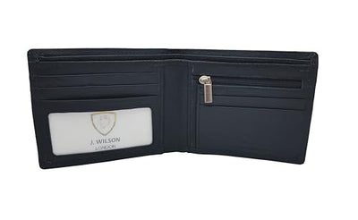 J. Wilson London Wallets Mens Slim RFID Blocking Genuine Leather with Coin Pocket & Key Holder Gift Box Set