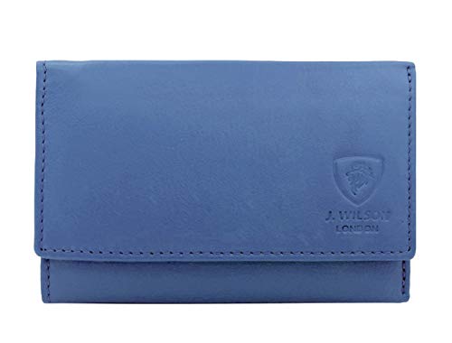 J. Wilson London Ladies RFID Safe Designer Leather Purse Card Women Wallet Zip Pocket Boxed