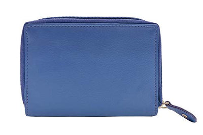 J. Wilson London Ladies RFID Safe Designer Leather Purse Card Women Wallet Zip Pocket Boxed