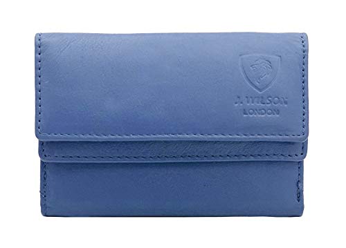 J. Wilson London Ladies RFID Safe Designer Leather Purse Card Women Wallet Zip Pocket Boxed