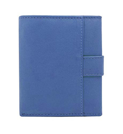 J. Wilson London Ladies RFID Safe Designer Soft LeatherCOMPACT Left Hand Purse Card Women Clutch Wallet with Zip Pocket Gift Boxed