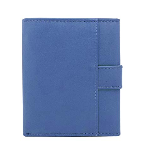 J. Wilson London Ladies RFID Safe Designer Soft LeatherCOMPACT Left Hand Purse Card Women Clutch Wallet with Zip Pocket Gift Boxed