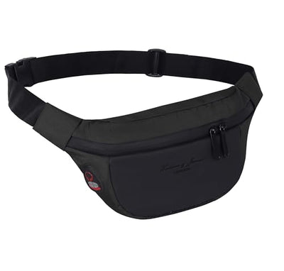 Hudson & James Bumbag Waist Fanny Pack Running Belt for Men Women Unisex Bum Bag Zipper Pockets Adjustable Belt, Waterproof Pocket for Outdoors Workout Hiking Gifts for Men Women
