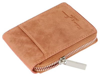 Hudson & James Slim Wallets with Gift Box for Men, Minimalist, RFID Blocking, Leather Wallet with 9 Credit Card Holders, 2 Banknote Compartments Zip Around