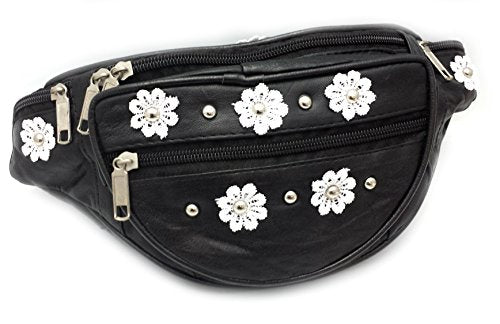 ODS:UK® LEATHER FESTIVAL BUM BAG DAISY FLOWER STUDDED CROSS-BODY SUMMER URBAN BACKPACK