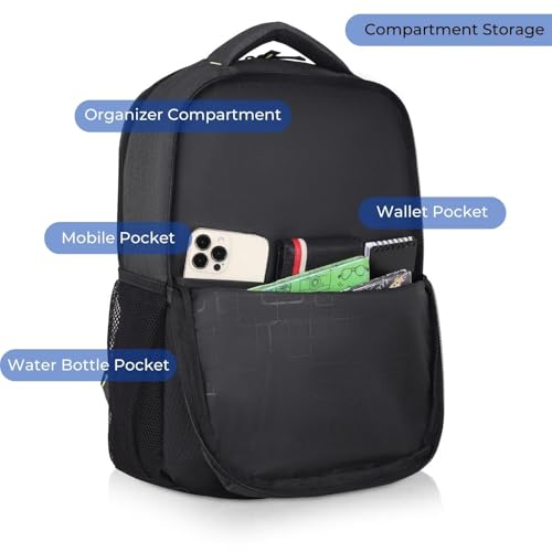 Hudson & James Laptop Backpack, 15.6 inch Business Laptop Rucksack Bag, Water Resistant Travel Cabin Backpack Computer Bag for Women Men College Holiday