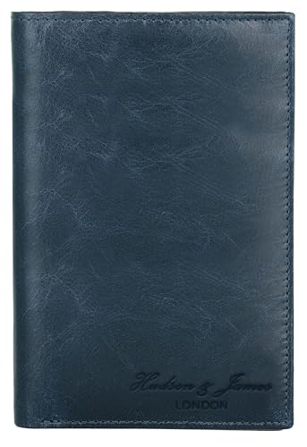 Hudson & James Passport Holder Real Leather RFID Blocking UK Passport Cover Travel Wallet Case with Card Slot Travel Document Organizer Ticket Travel Essential