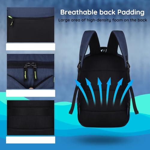 Hudson & James Laptop Backpack, 15.6 inch Business Laptop Rucksack Bag, Water Resistant Travel Cabin Backpack Computer Bag for Women Men College Holiday