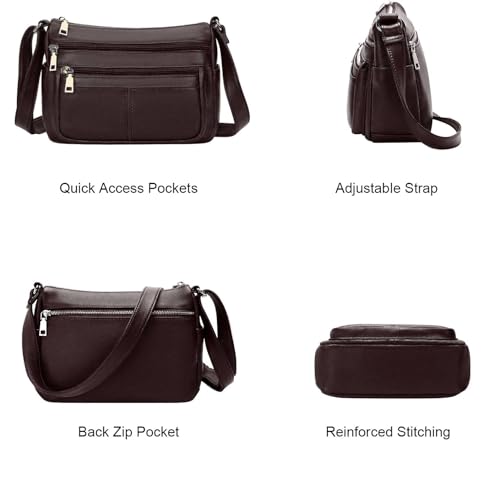 Hudson & James Designer Genuine Leather Women Ladies Travel Satchel Everyday Crossover Cross body Work iPad Shoulder Handbag Bag