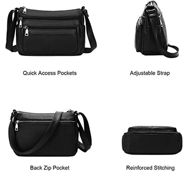 Hudson & James Designer Genuine Leather Women Ladies Travel Satchel Everyday Crossover Cross body Work iPad Shoulder Handbag Bag
