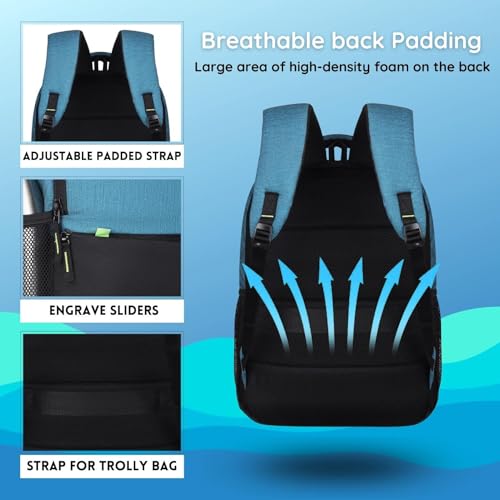 Hudson & James Laptop Backpack, 15.6 inch Business Laptop Rucksack Bag, Water Resistant Travel Cabin Backpack Computer Bag for Women Men College Holiday