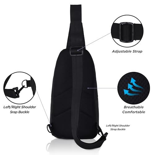 Hudson & James Small Sling Bag, Lightweight Crossbody Backpack for Men Women Kids, Shoulder Bag for Sports and Outdoor Walking Hiking Travel