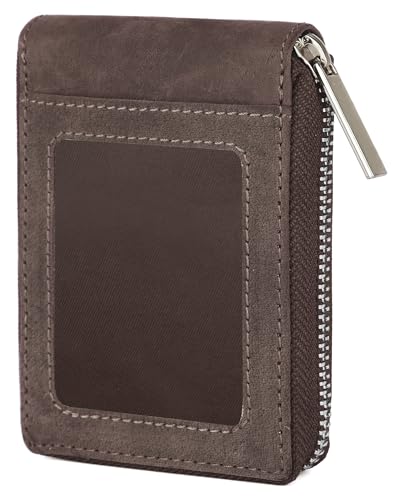 Hudson & James Slim Wallets with Gift Box for Men, Minimalist, RFID Blocking, Leather Wallet with 9 Credit Card Holders, 2 Banknote Compartments Zip Around
