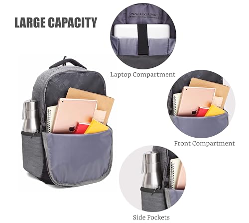 Hudson & James Laptop Backpack, 15.6 inch Business Laptop Rucksack Bag, Water Resistant Travel Cabin Backpack Computer Bag for Women Men College Holiday