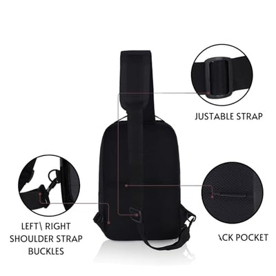 Hudson & James Small Sling Bag, Lightweight Crossbody Backpack for Men Women Kids, Shoulder Bag for Sports and Outdoor Walking Hiking Travel