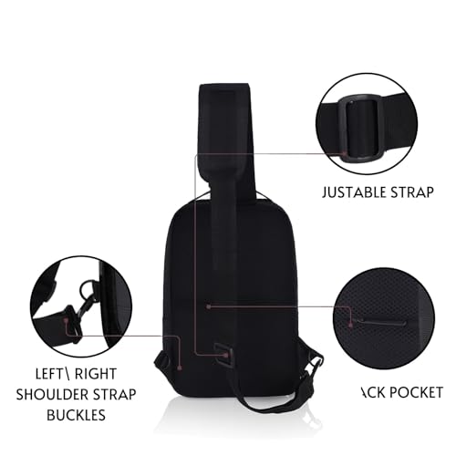 Hudson & James Small Sling Bag, Lightweight Crossbody Backpack for Men Women Kids, Shoulder Bag for Sports and Outdoor Walking Hiking Travel