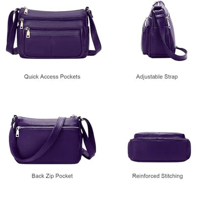Hudson & James Designer Genuine Leather Women Ladies Travel Satchel Everyday Crossover Cross body Work iPad Shoulder Handbag Bag
