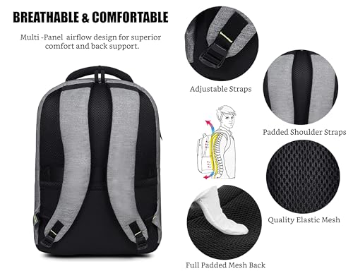 Hudson & James Laptop Backpack, 15.6 inch Business Laptop Rucksack Bag, Water Resistant Travel Cabin Backpack Computer Bag for Women Men College Holiday
