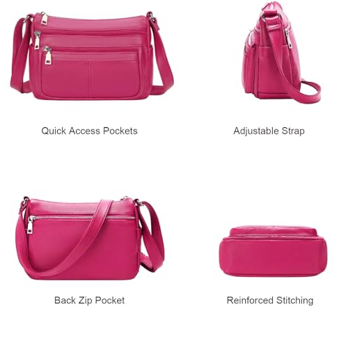 Hudson & James Designer Genuine Leather Women Ladies Travel Satchel Everyday Crossover Cross body Work iPad Shoulder Handbag Bag