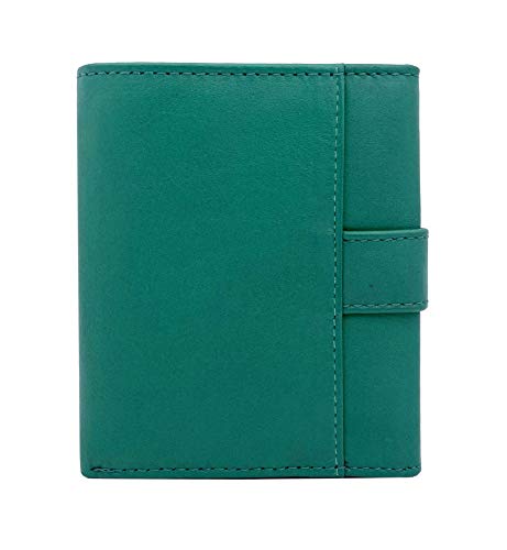 J. Wilson London Ladies RFID Safe Designer Soft LeatherCOMPACT Left Hand Purse Card Women Clutch Wallet with Zip Pocket Gift Boxed