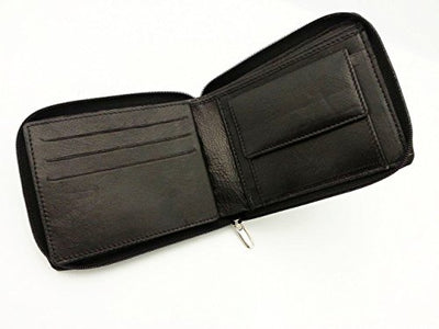 J. Wilson London Mens Designer Zip Around Genuine Soft Real Leather Wallet Credit Card Holder Purse