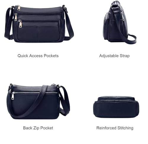 Hudson & James Designer Genuine Leather Women Ladies Travel Satchel Everyday Crossover Cross body Work iPad Shoulder Handbag Bag