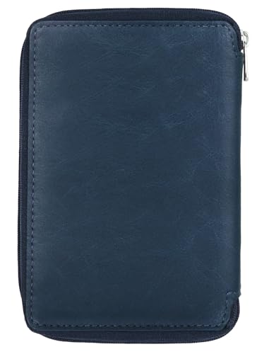 Hudson & James 100% Real Leather Travel Wallet Passport Holder Cover RFID Blocking- Document Case Organizer