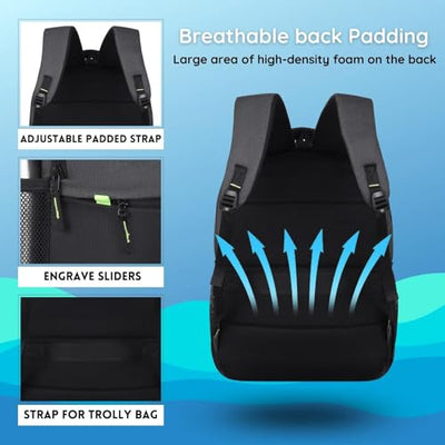 Hudson & James Laptop Backpack, 15.6 inch Business Laptop Rucksack Bag, Water Resistant Travel Cabin Backpack Computer Bag for Women Men College Holiday
