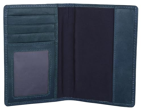 Hudson & James Passport Holder Real Leather RFID Blocking UK Passport Cover Travel Wallet Case with Card Slot Travel Document Organizer Ticket Travel Essential