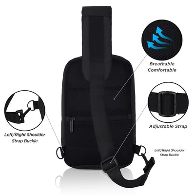 Hudson & James Small Sling Bag, Lightweight Crossbody Backpack for Men Women Kids, Shoulder Bag for Sports and Outdoor Walking Hiking Travel