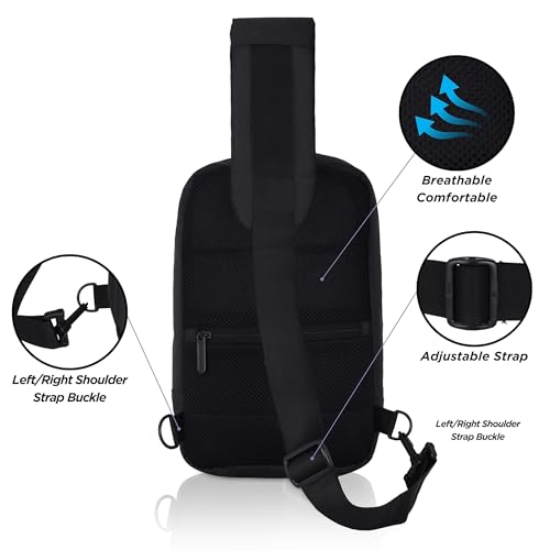 Hudson & James Small Sling Bag, Lightweight Crossbody Backpack for Men Women Kids, Shoulder Bag for Sports and Outdoor Walking Hiking Travel