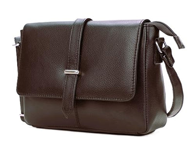 Hudson & James Designer Genuine Leather Women Ladies Travel Satchel Everyday Crossover Cross body Work Mobile Shoulder Handbag Bag