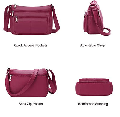 Hudson & James Designer Genuine Leather Women Ladies Travel Satchel Everyday Crossover Cross body Work iPad Shoulder Handbag Bag