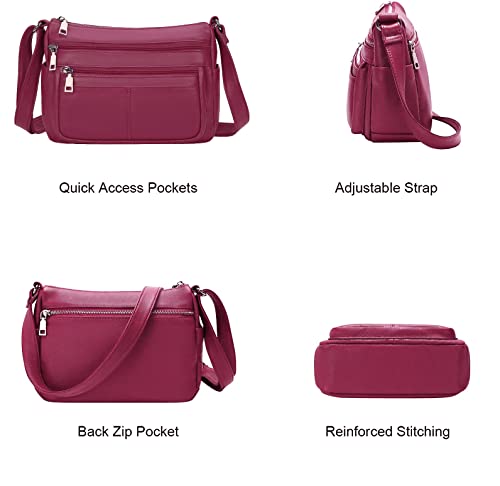 Hudson & James Designer Genuine Leather Women Ladies Travel Satchel Everyday Crossover Cross body Work iPad Shoulder Handbag Bag