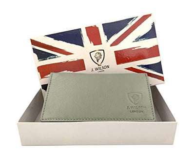 J. Wilson London Ladies RFID Safe Designer Leather Purse Card Women Wallet Zip Pocket Boxed