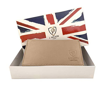 J. Wilson London Ladies RFID Safe Designer Leather Purse Card Women Wallet Zip Pocket Boxed