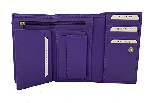 J. Wilson London Ladies RFID Safe Designer Leather Purse Card Women Wallet Zip Pocket Boxed