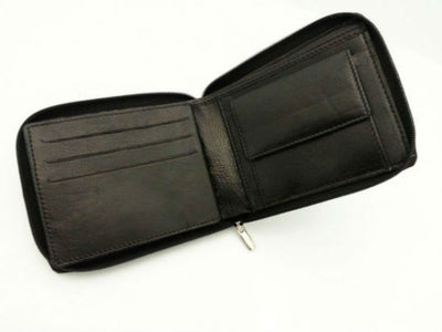 J. Wilson London Mens Designer Zip Around Genuine Soft Real Leather Wallet Credit Card Holder Purse