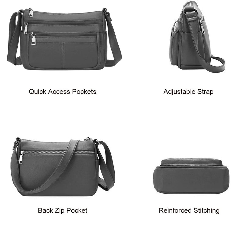 Hudson & James Designer Genuine Leather Women Ladies Travel Satchel Everyday Crossover Cross body Work iPad Shoulder Handbag Bag