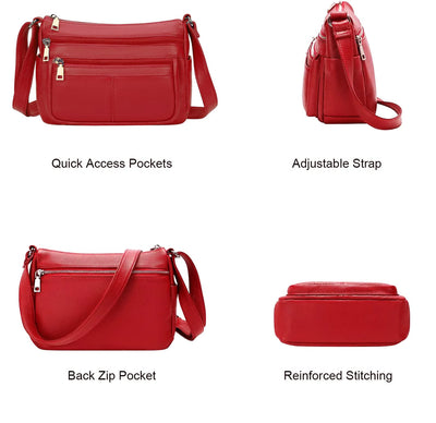 Hudson & James Designer Genuine Leather Women Ladies Travel Satchel Everyday Crossover Cross body Work iPad Shoulder Handbag Bag