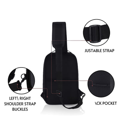 Hudson & James Small Sling Bag, Lightweight Crossbody Backpack for Men Women Kids, Shoulder Bag for Sports and Outdoor Walking Hiking Travel