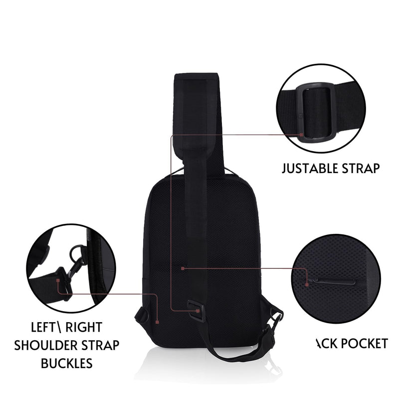Hudson & James Small Sling Bag, Lightweight Crossbody Backpack for Men Women Kids, Shoulder Bag for Sports and Outdoor Walking Hiking Travel