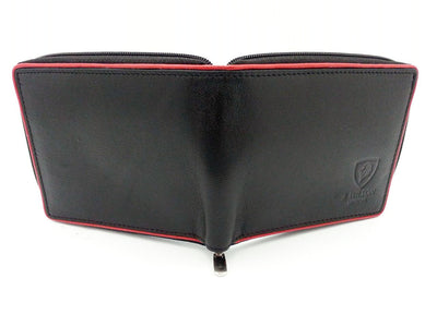 J. Wilson London Mens Designer Zip Around Genuine Soft Real Leather Wallet Credit Card Holder Purse