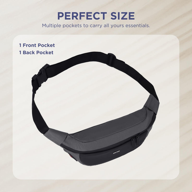 Hudson & James Bumbag Waist Fanny Pack Running Belt for Men Women Unisex Bum Bag Zipper Pockets Adjustable Belt, Waterproof Pocket for Outdoors Workout Hiking Gifts for Men Women