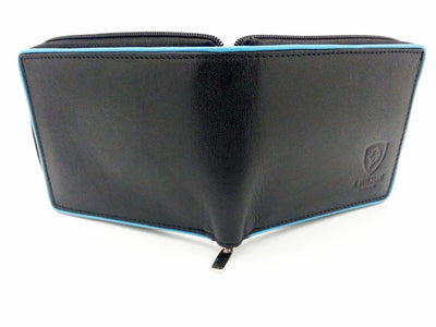 J. Wilson London Mens Designer Zip Around Genuine Soft Real Leather Wallet Credit Card Holder Purse